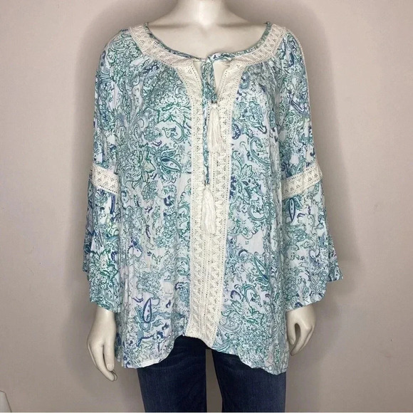 Jennifer and Grace women’s extra large teal tunic top - Picture 1 of 8
